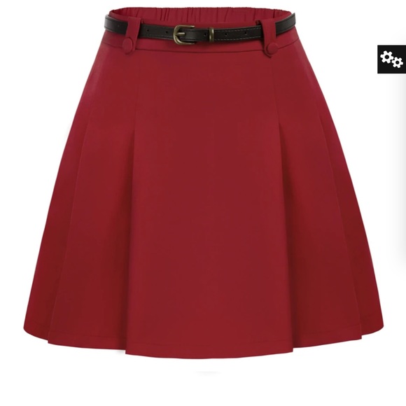 Modcloth Dresses & Skirts - Women Vintage Mini Skirt with Belt Elastic Waist Flared A-Line Skirt